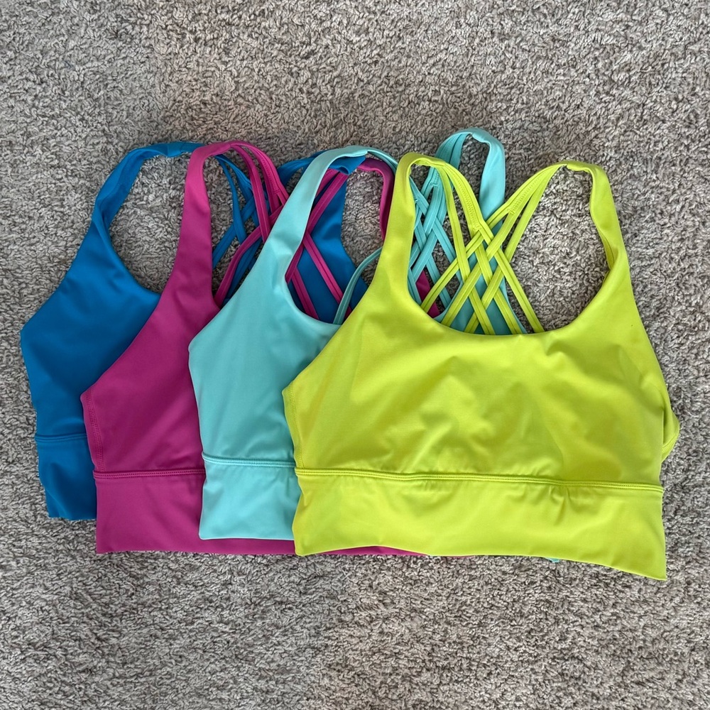 CRZ Yoga - BUNDLE - 4 strappy longline sports bras, XL
